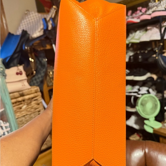 Orange Leather Tote Bag - Picture 14 of 16